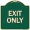 Signmission Designer Series Sign-Exit Only, Green & Tan Heavy-Gauge Aluminum Sign, 18" H, 18" L, G-1818-24034 A-DES-G-1818-24034 - alternate 1